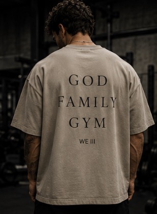 God Family Gym Tee in Stone